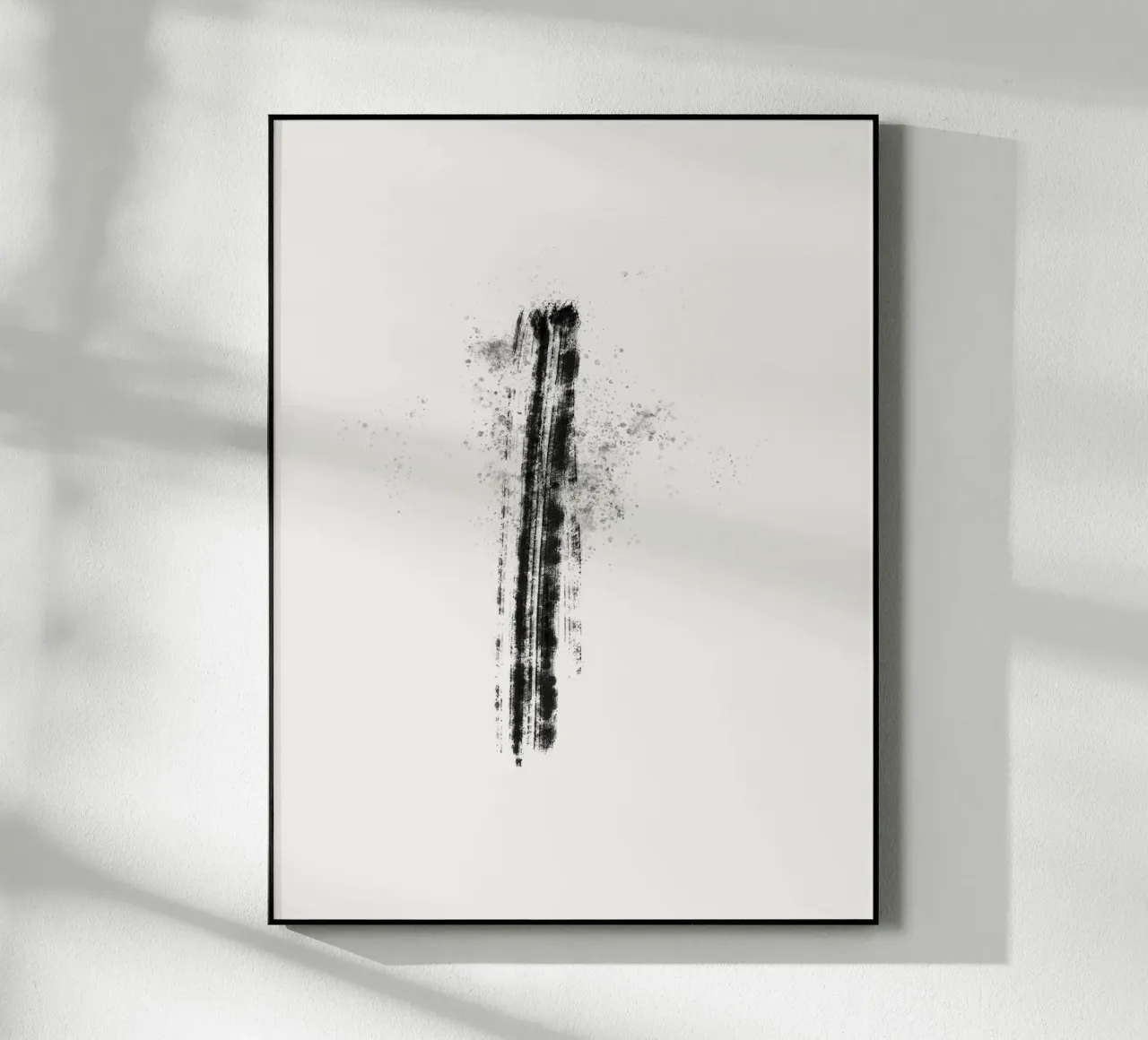 Abstract black line with paint splatters plexiglass da Imaginative