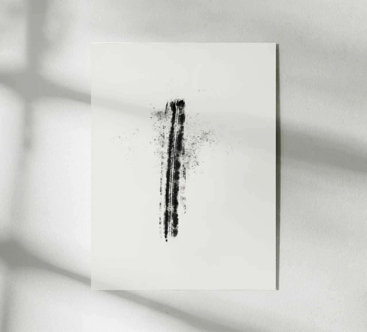Abstract black line with paint splatters plexiglass da Imaginative