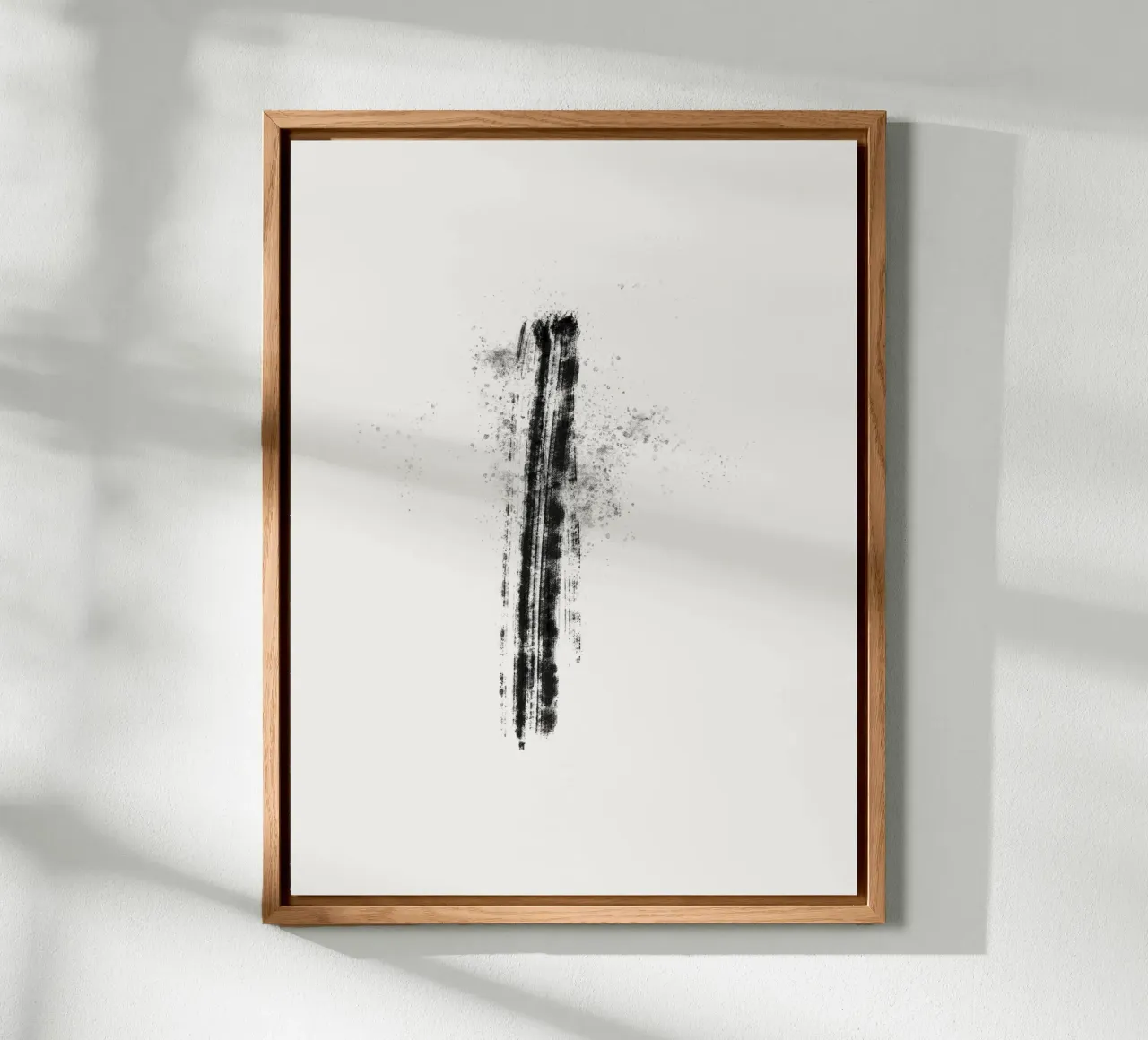Abstract black line with paint splatters alluminio dibond da Imaginative