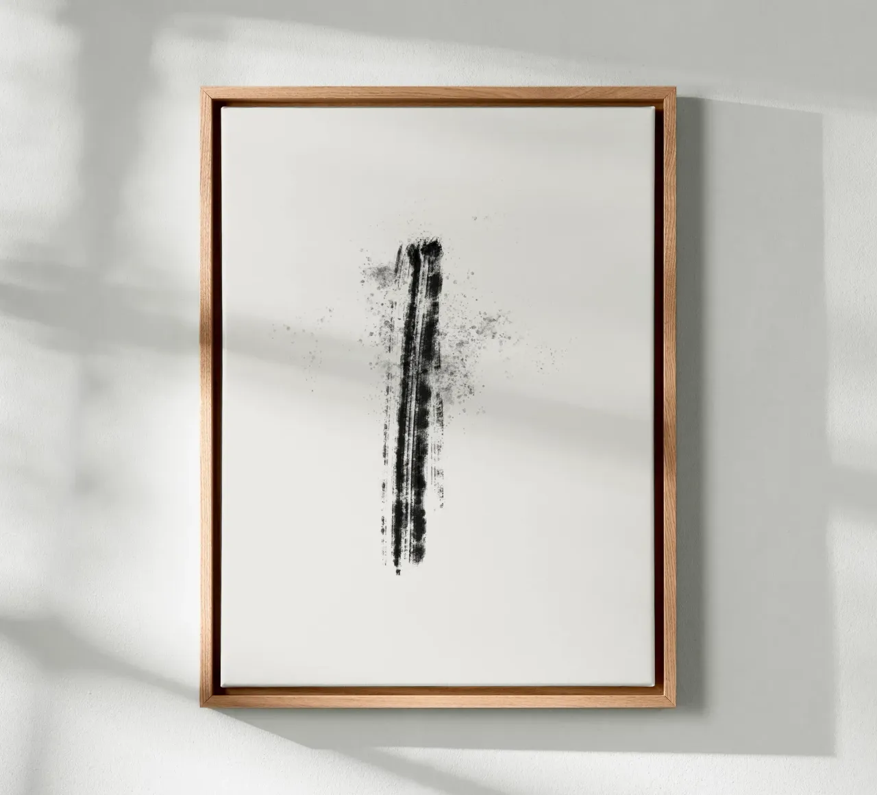 Abstract black line with paint splatters tela da Imaginative