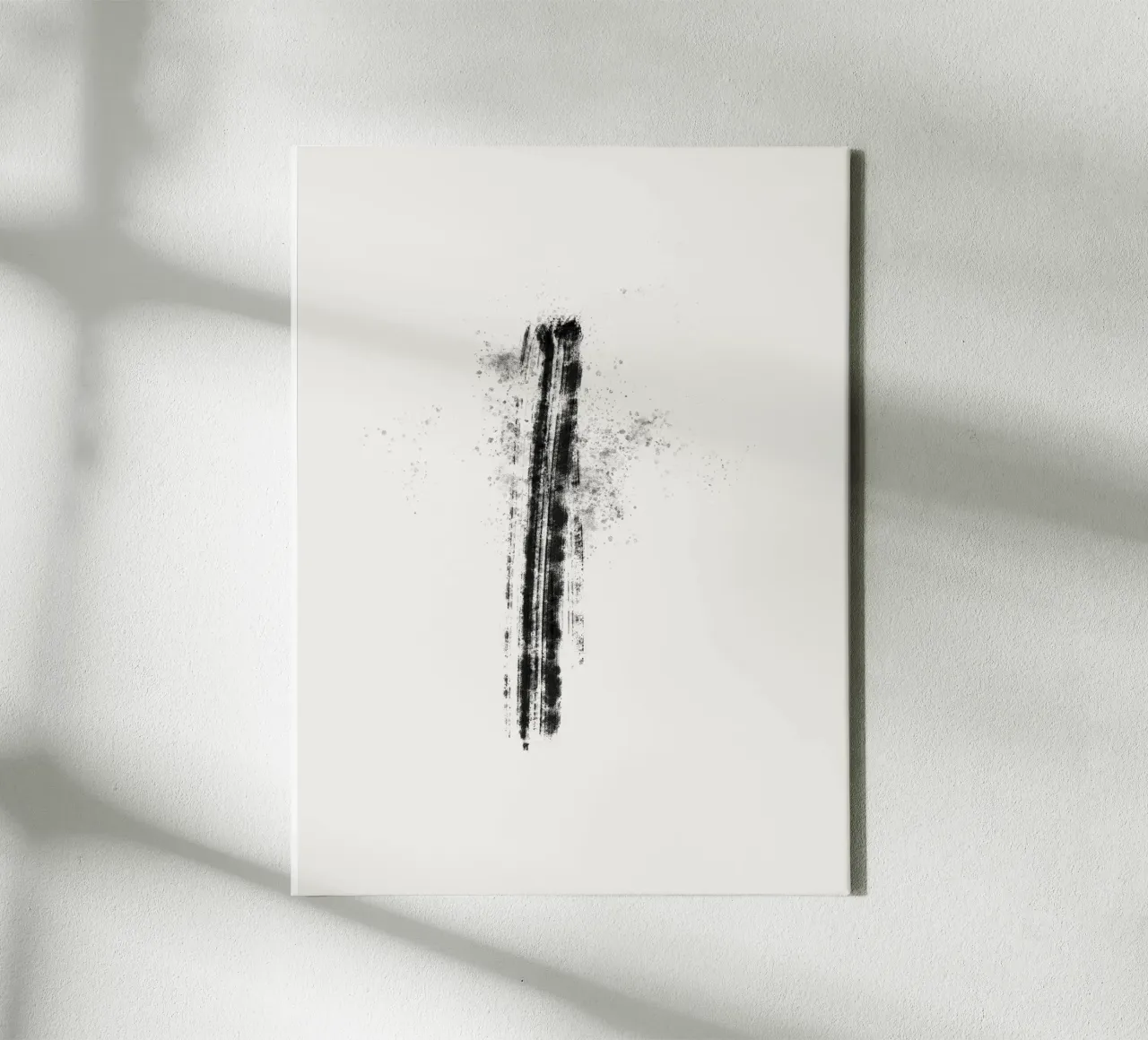 Abstract black line with paint splatters tela da Imaginative