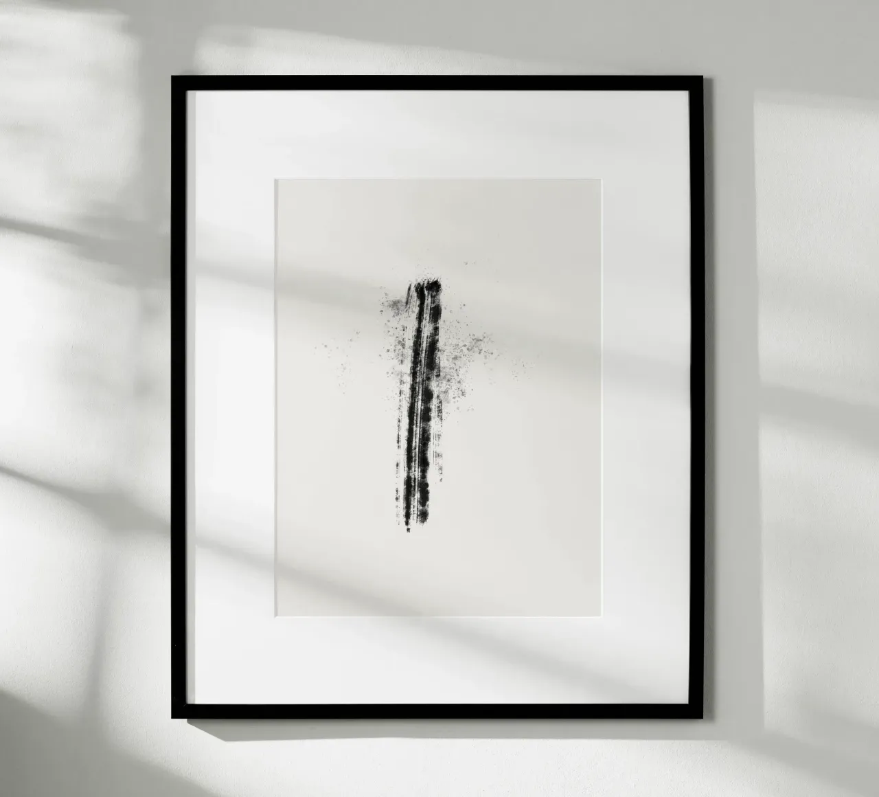 Abstract black line with paint splatters poster da Imaginative