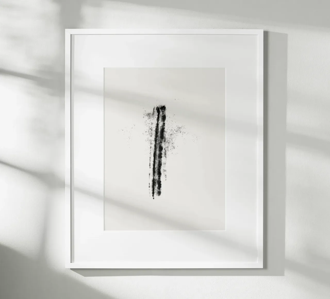 Abstract black line with paint splatters poster da Imaginative