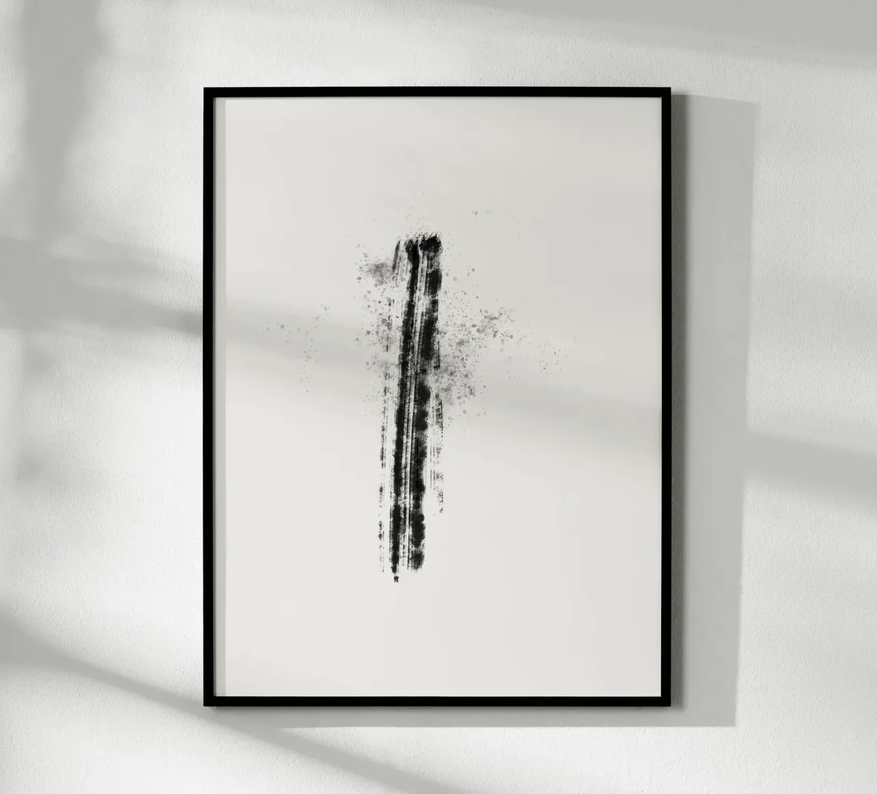 Abstract black line with paint splatters poster da Imaginative
