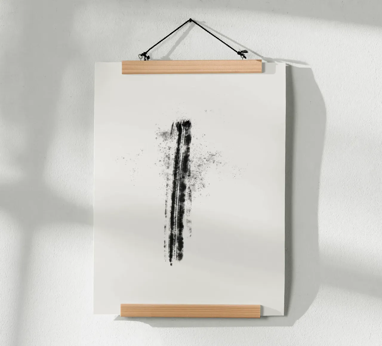 Abstract black line with paint splatters poster da Imaginative