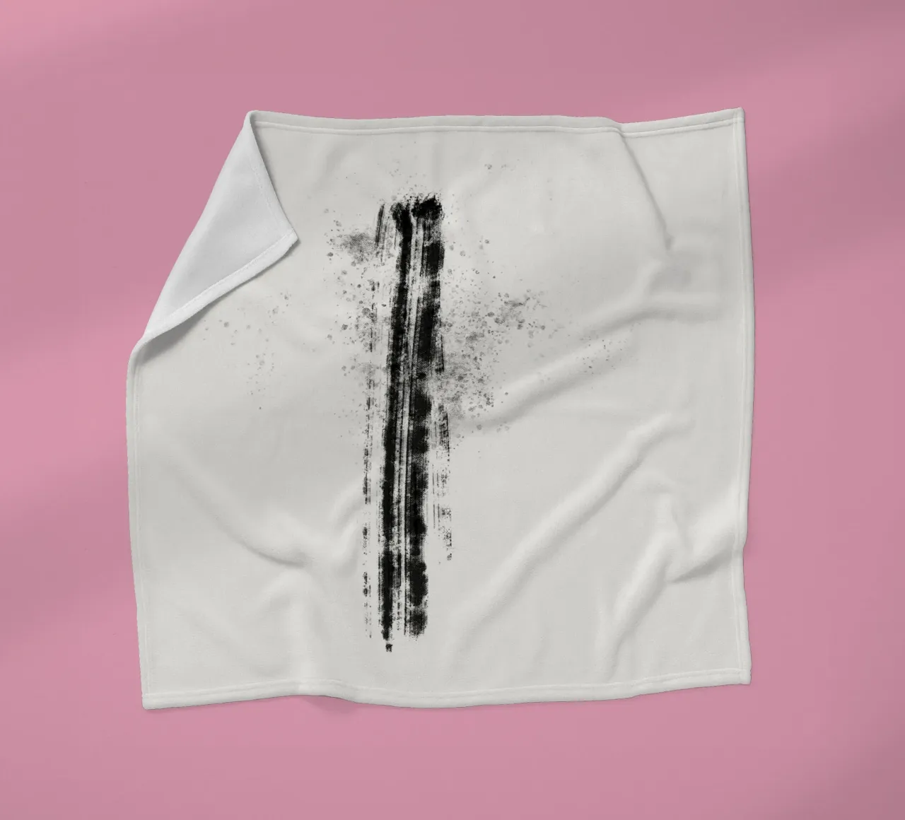 Abstract black line with paint splatters coperta in pile da Imaginative