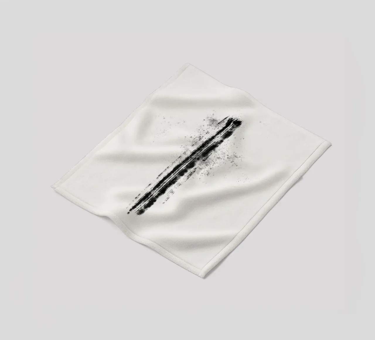 Abstract black line with paint splatters coperta in pile da Imaginative