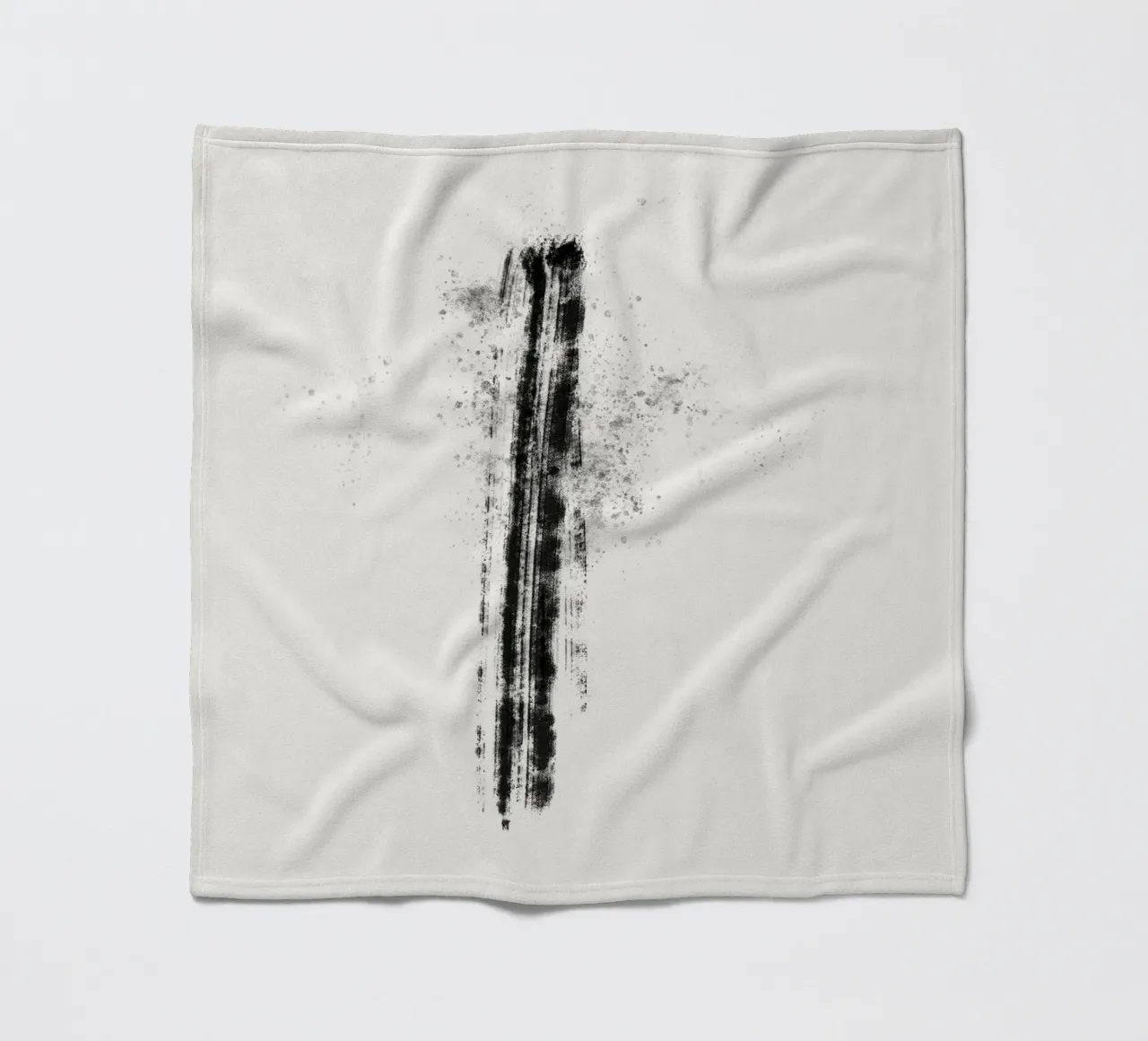 Abstract black line with paint splatters coperta in pile da Imaginative