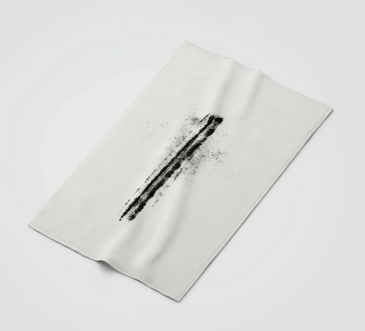 Abstract black line with paint splatters coperta in pile da Imaginative