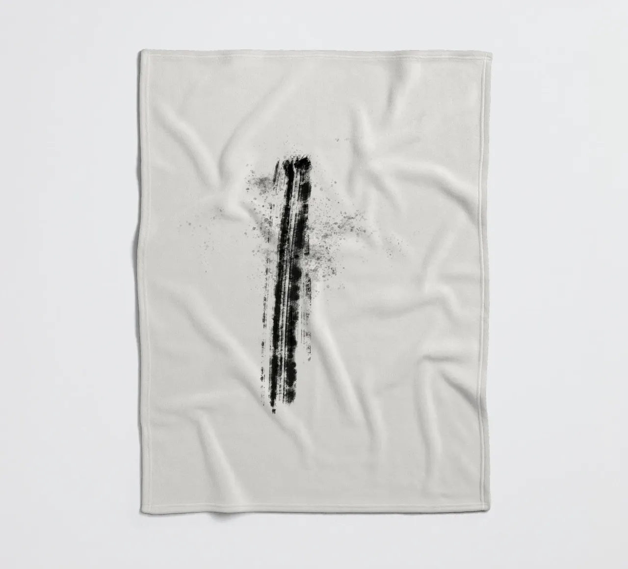 Abstract black line with paint splatters coperta in pile da Imaginative