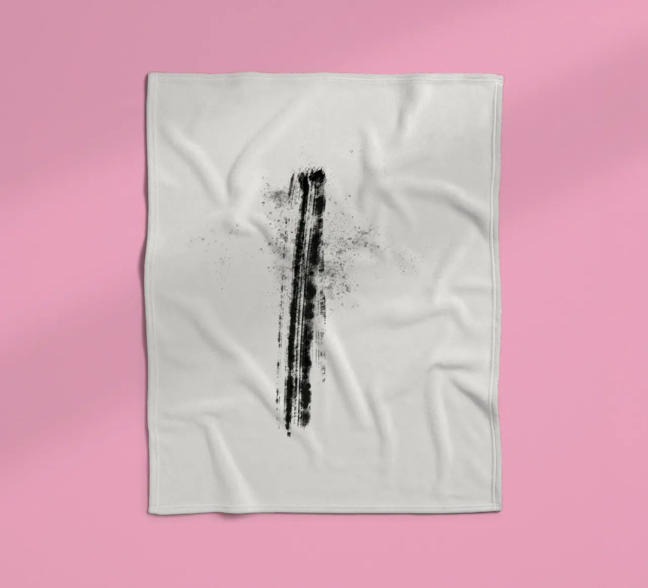 Abstract black line with paint splatters coperta in pile da Imaginative