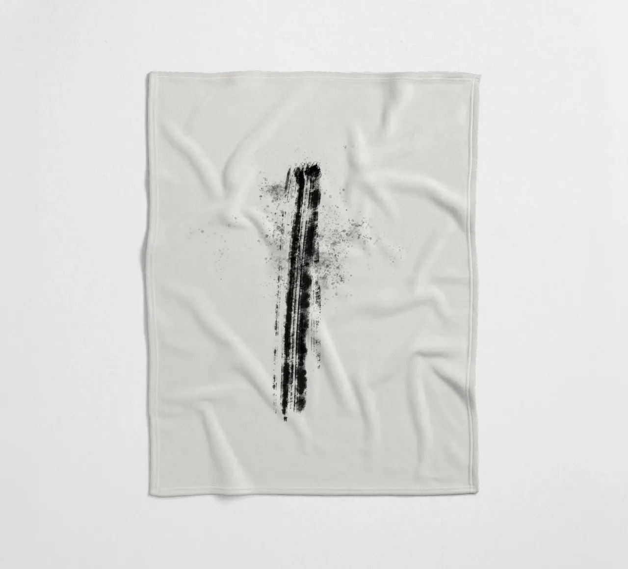 Abstract black line with paint splatters coperta in pile da Imaginative