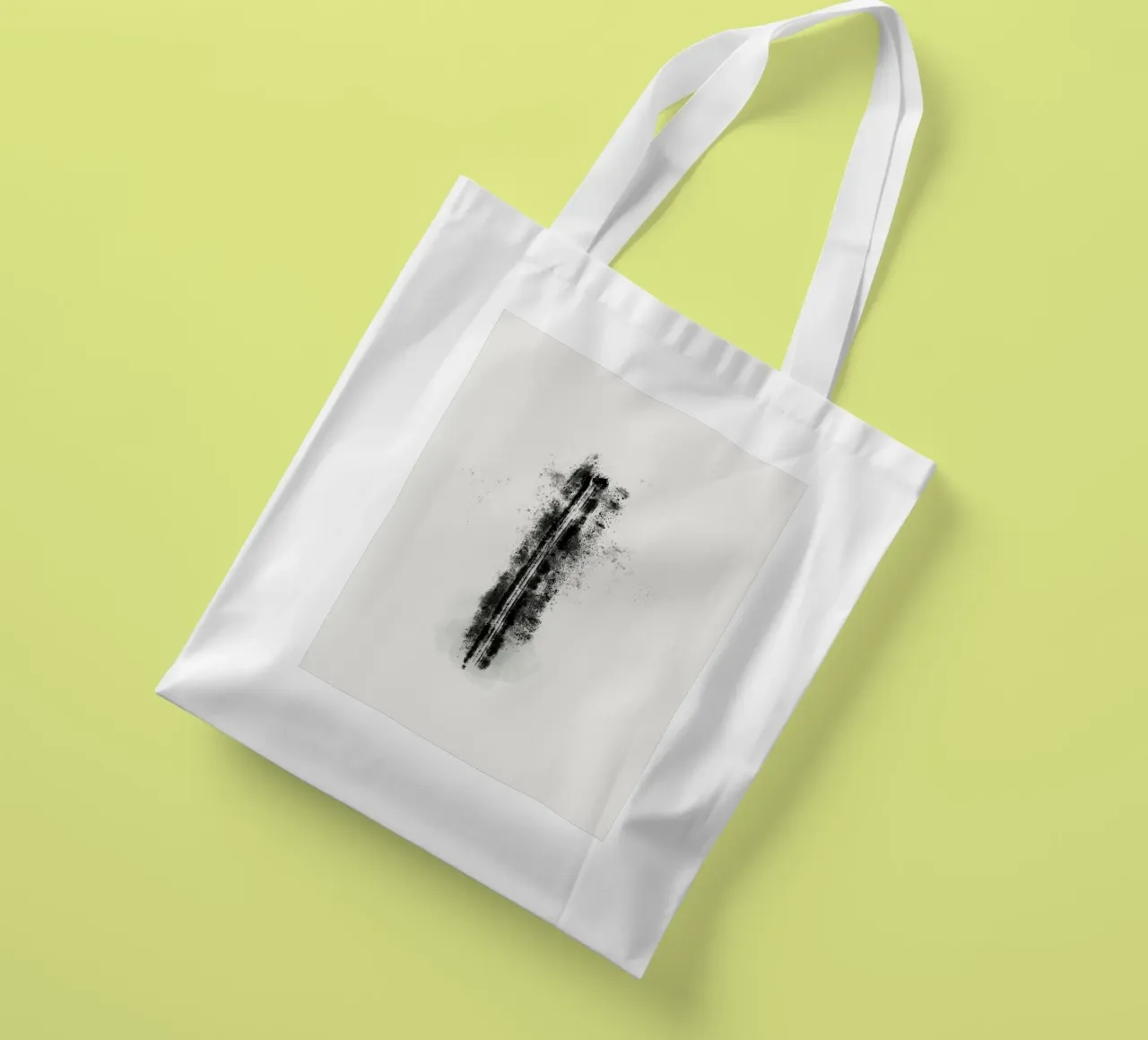 Abstract Black Lines with Paint Splatters borsa in juta da Imaginative