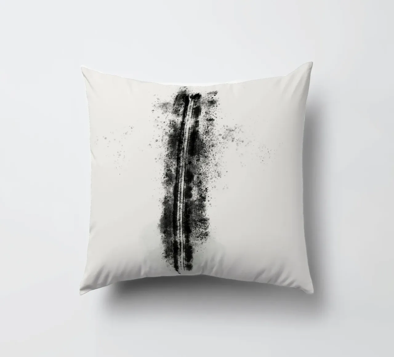 Abstract Black Lines with Paint Splatters cuscino da Imaginative