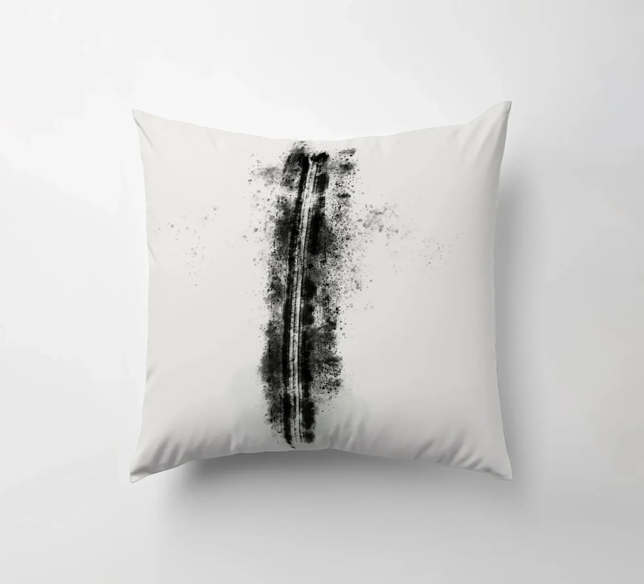 Abstract Black Lines with Paint Splatters cuscino da Imaginative