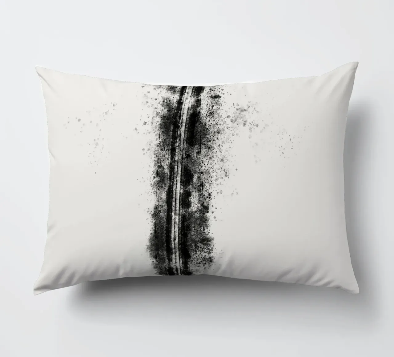 Abstract Black Lines with Paint Splatters cuscino da Imaginative