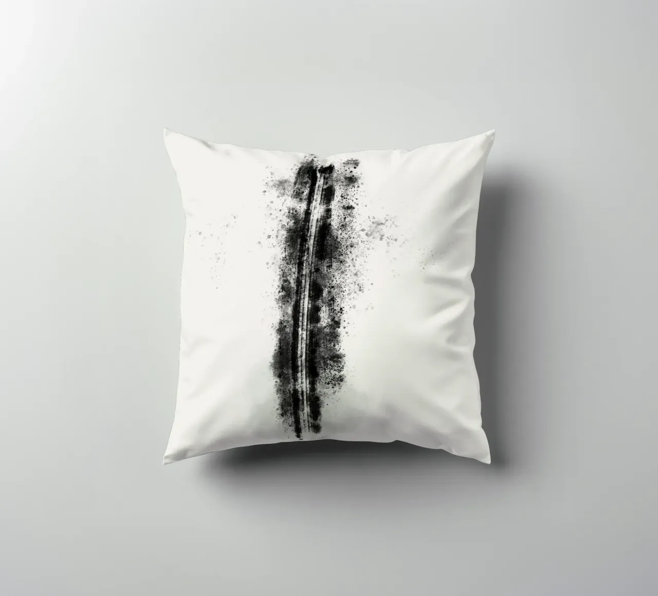 Abstract Black Lines with Paint Splatters cuscino da Imaginative