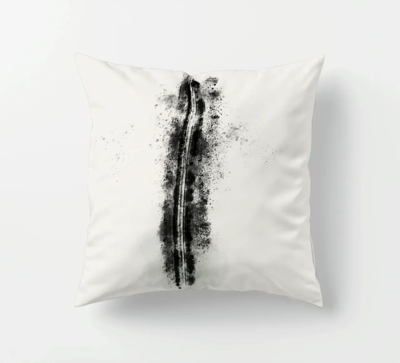 Abstract Black Lines with Paint Splatters cuscino da Imaginative