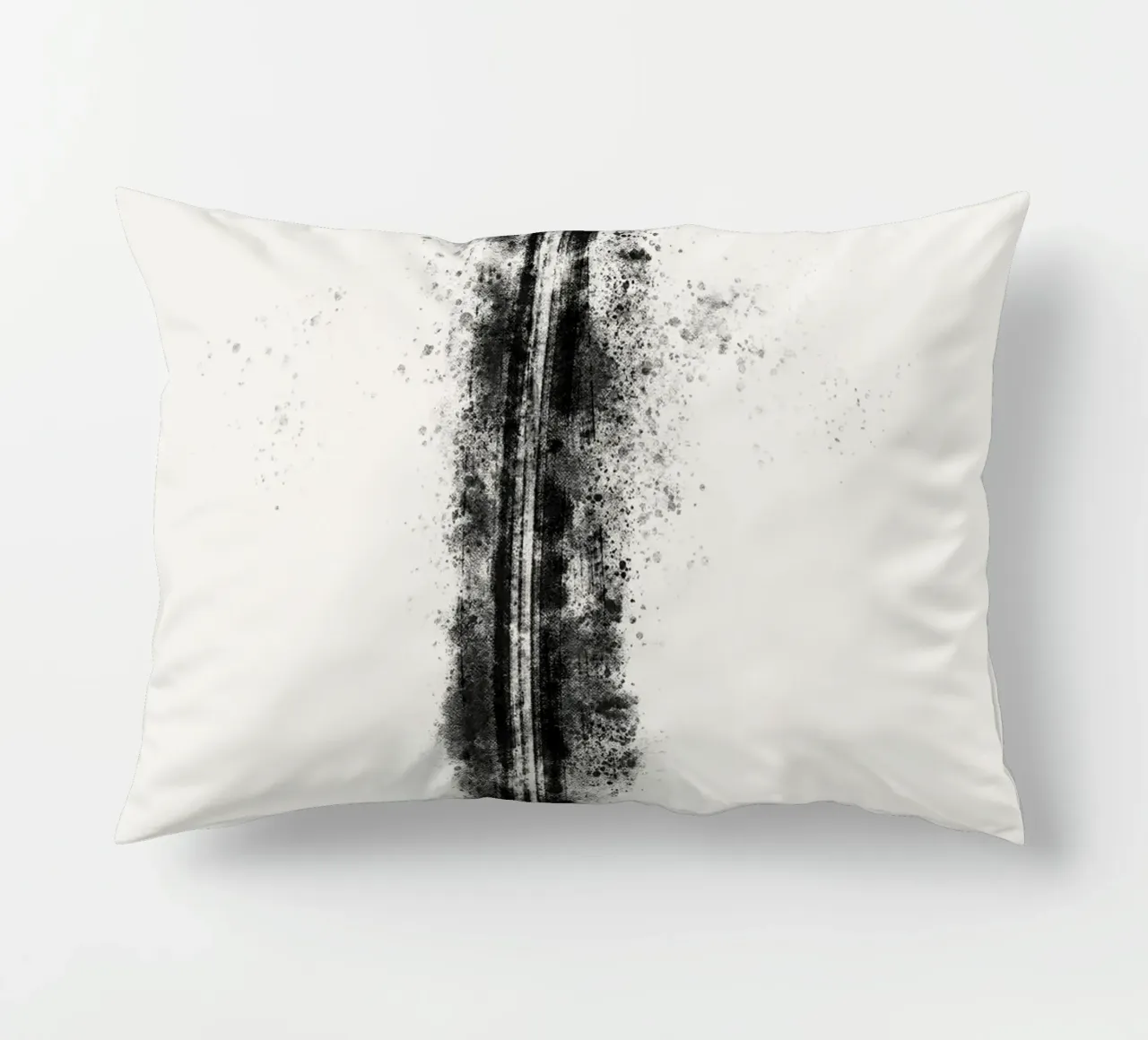 Abstract Black Lines with Paint Splatters cuscino da Imaginative