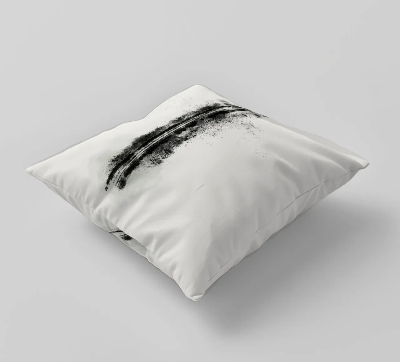 Abstract Black Lines with Paint Splatters cuscino da Imaginative