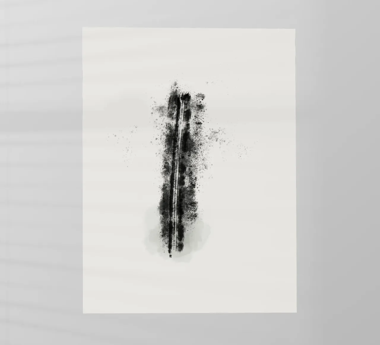 Abstract Black Lines with Paint Splatters pellicola backlit da Imaginative