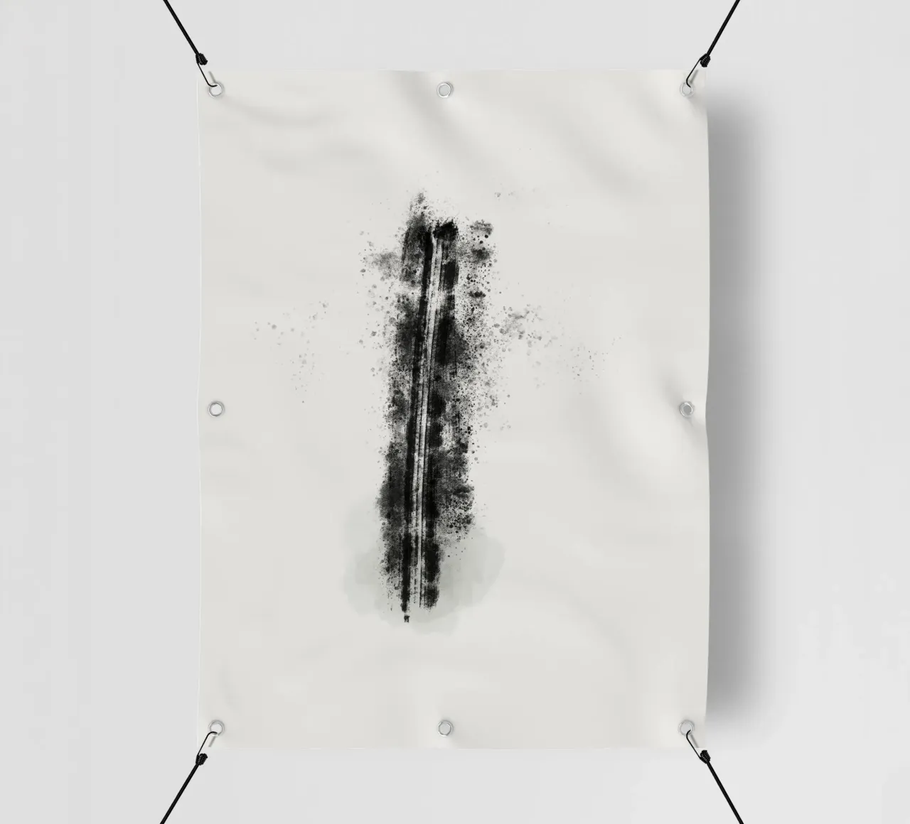 Abstract Black Lines with Paint Splatters telo in pvc da Imaginative