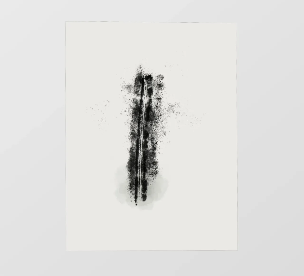 Abstract Black Lines with Paint Splatters telo in pvc da Imaginative