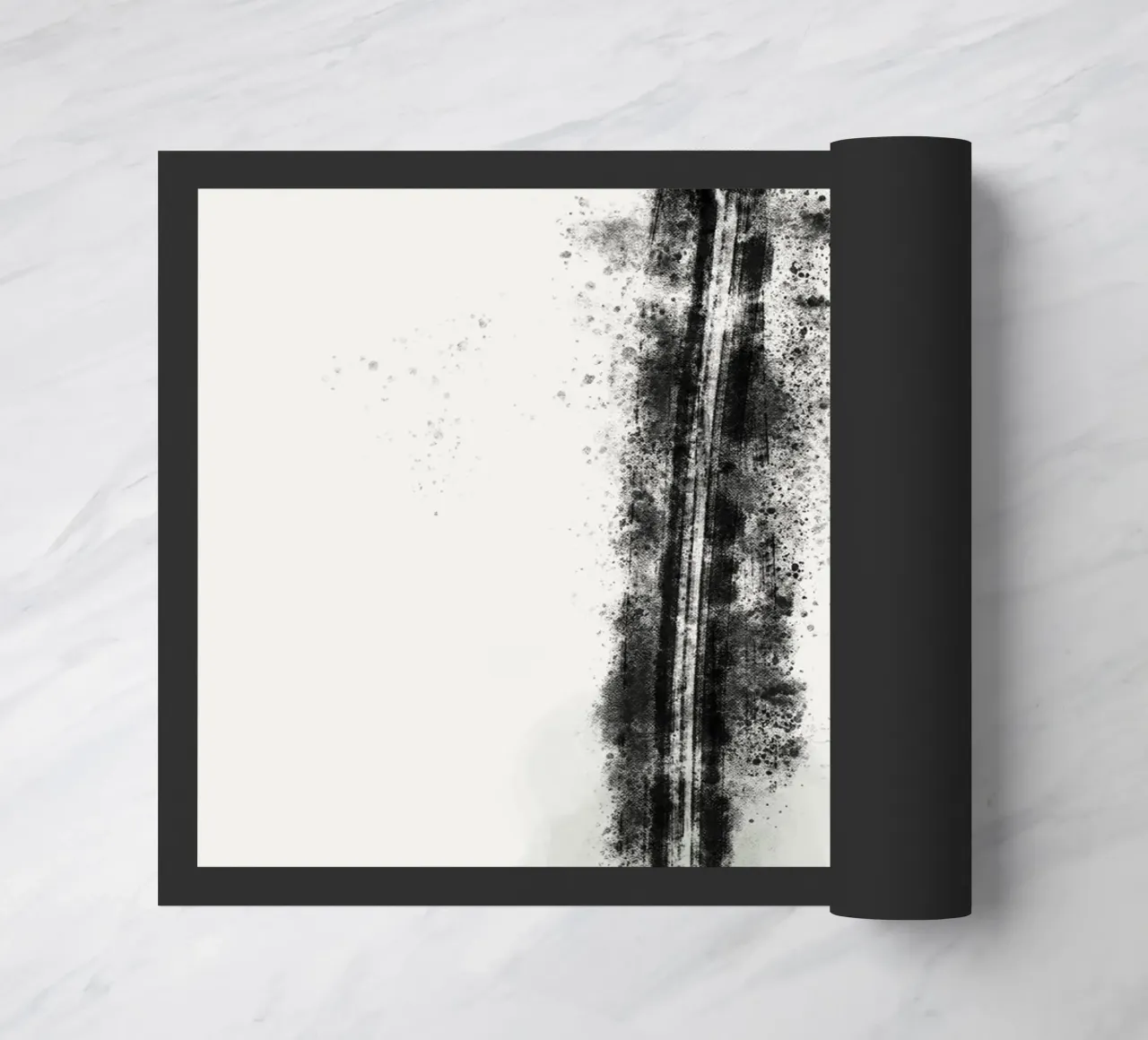 Abstract Black Lines with Paint Splatters zerbino da Imaginative