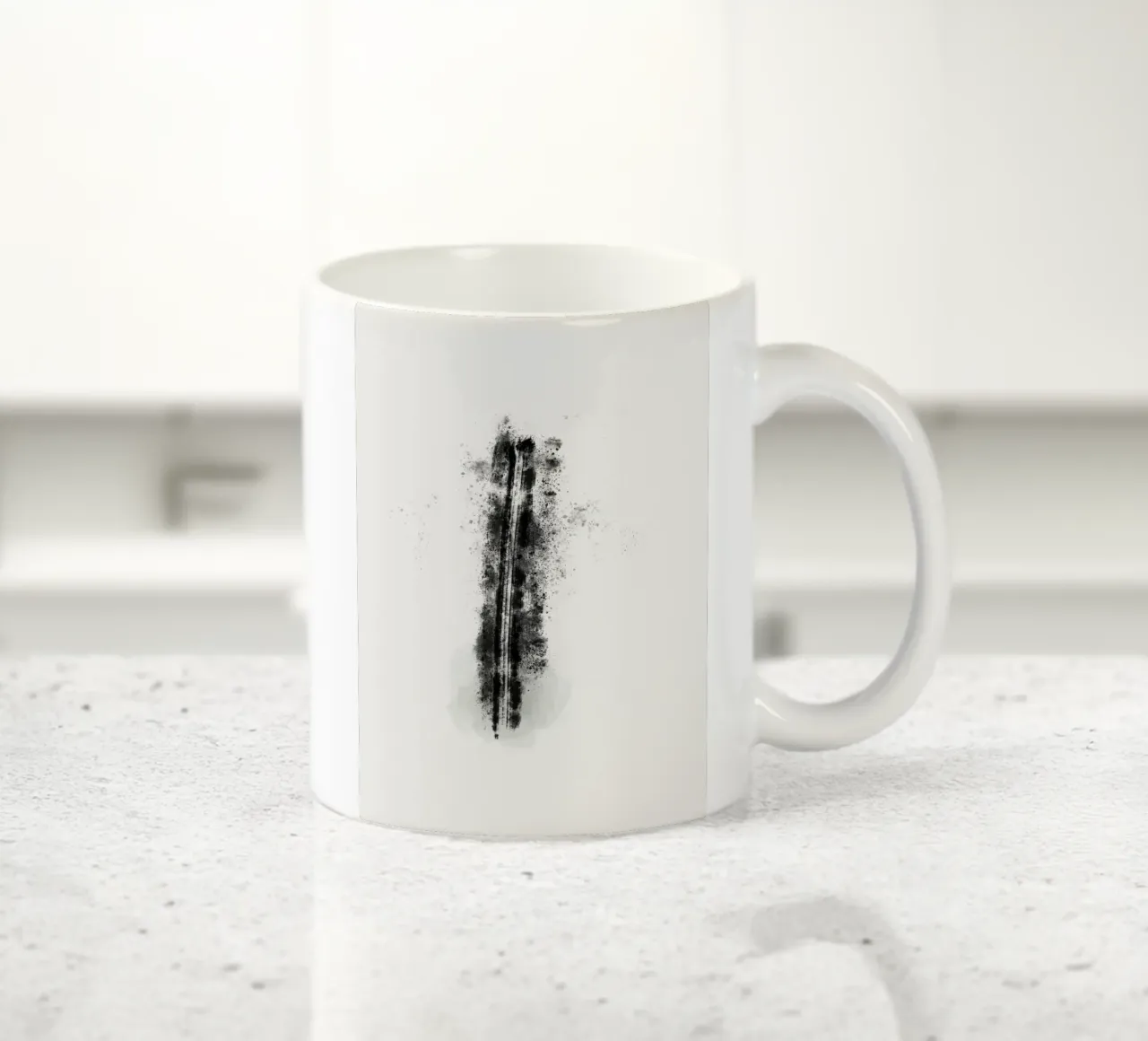 Abstract Black Lines with Paint Splatters keramische mok van Imaginative