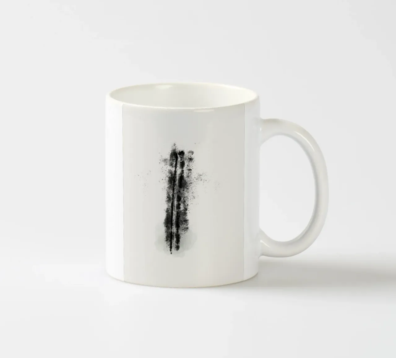 Abstract Black Lines with Paint Splatters keramische mok van Imaginative
