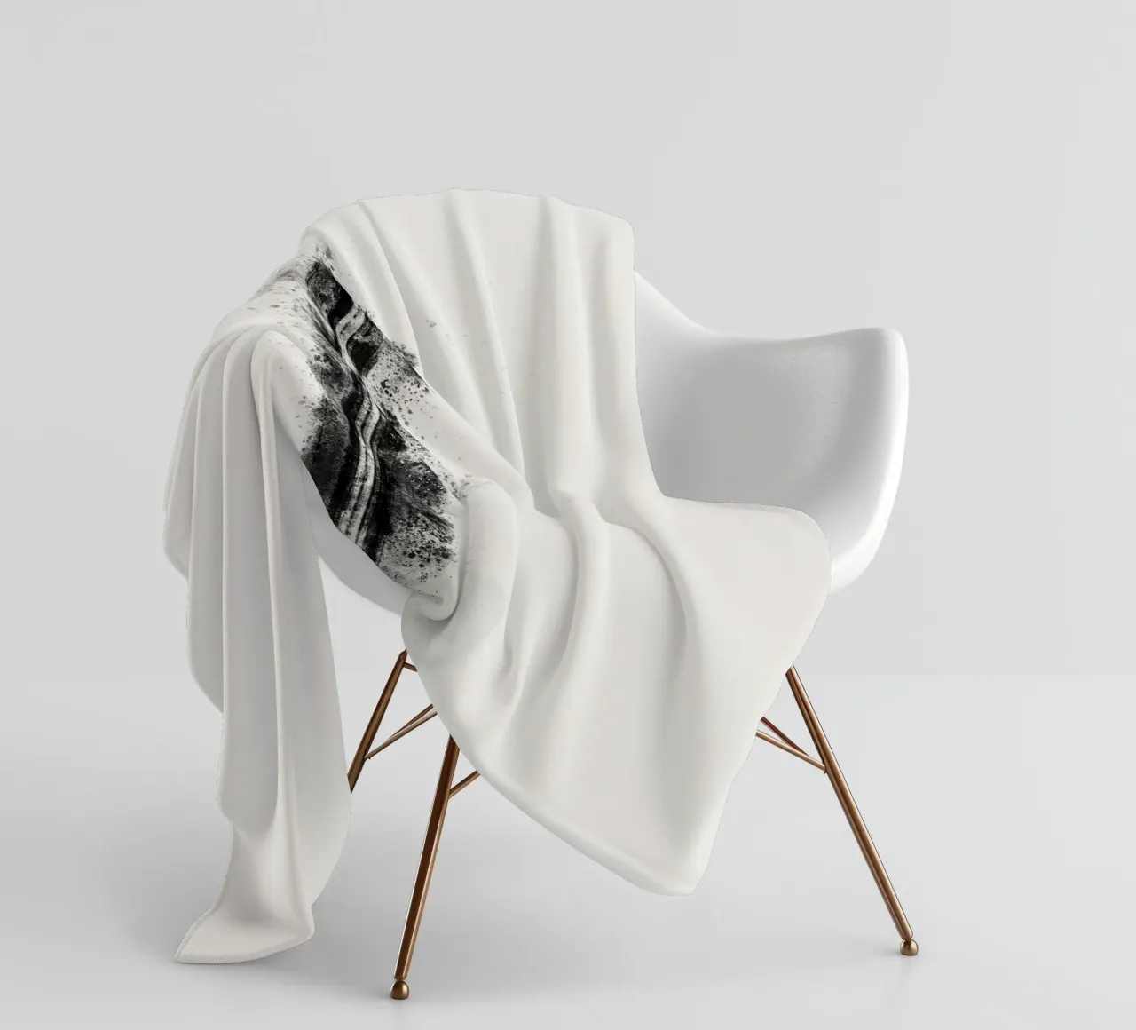 Abstract Black Lines with Paint Splatters coperta in pile da Imaginative