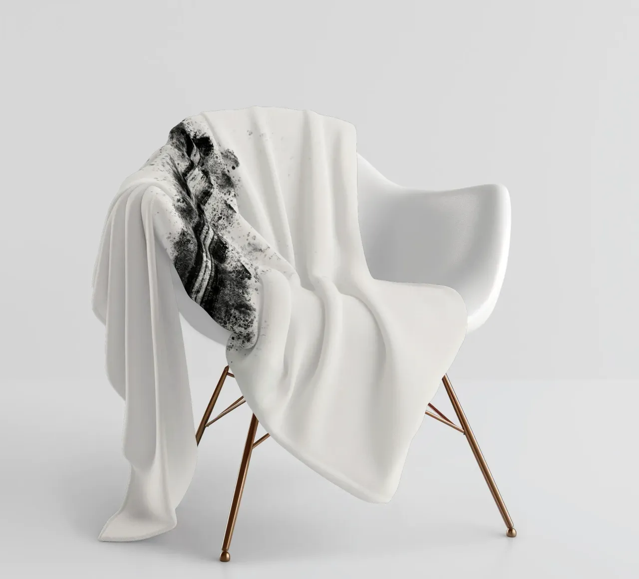 Abstract Black Lines with Paint Splatters coperta in pile da Imaginative
