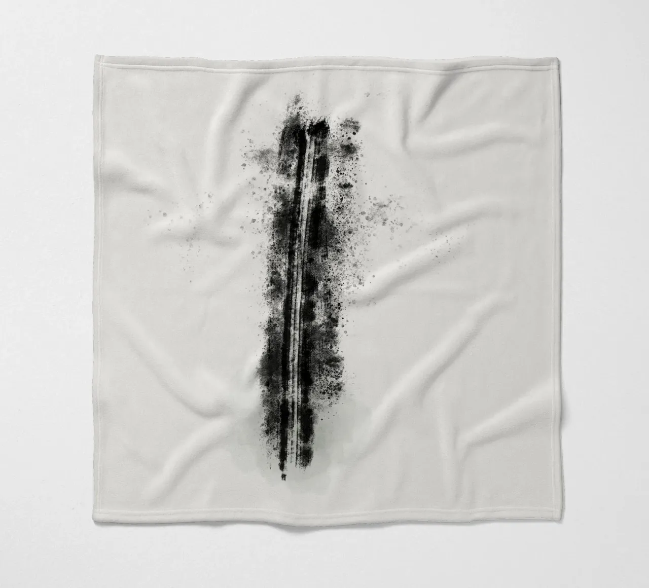 Abstract Black Lines with Paint Splatters coperta in pile da Imaginative