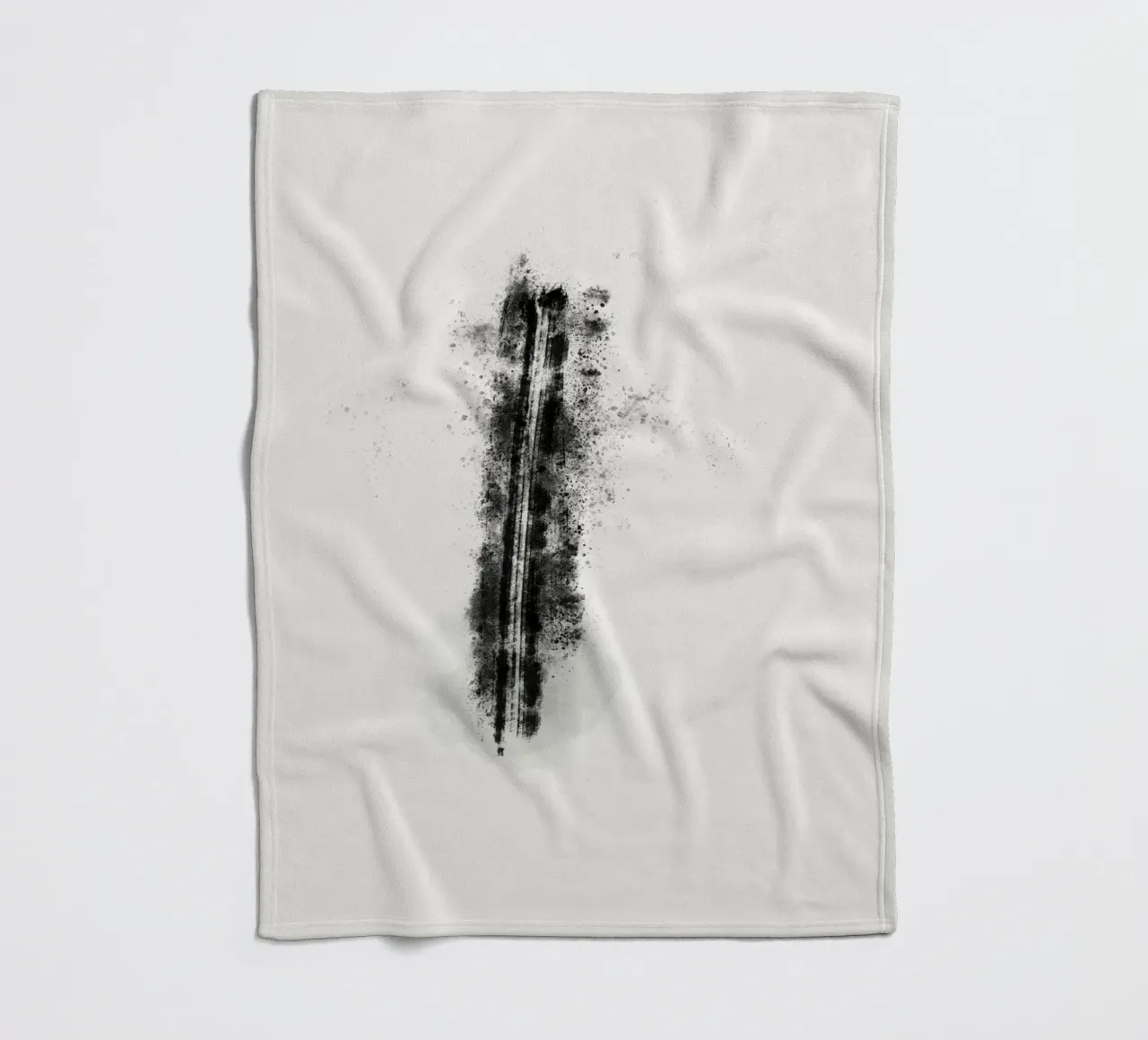 Abstract Black Lines with Paint Splatters coperta in pile da Imaginative