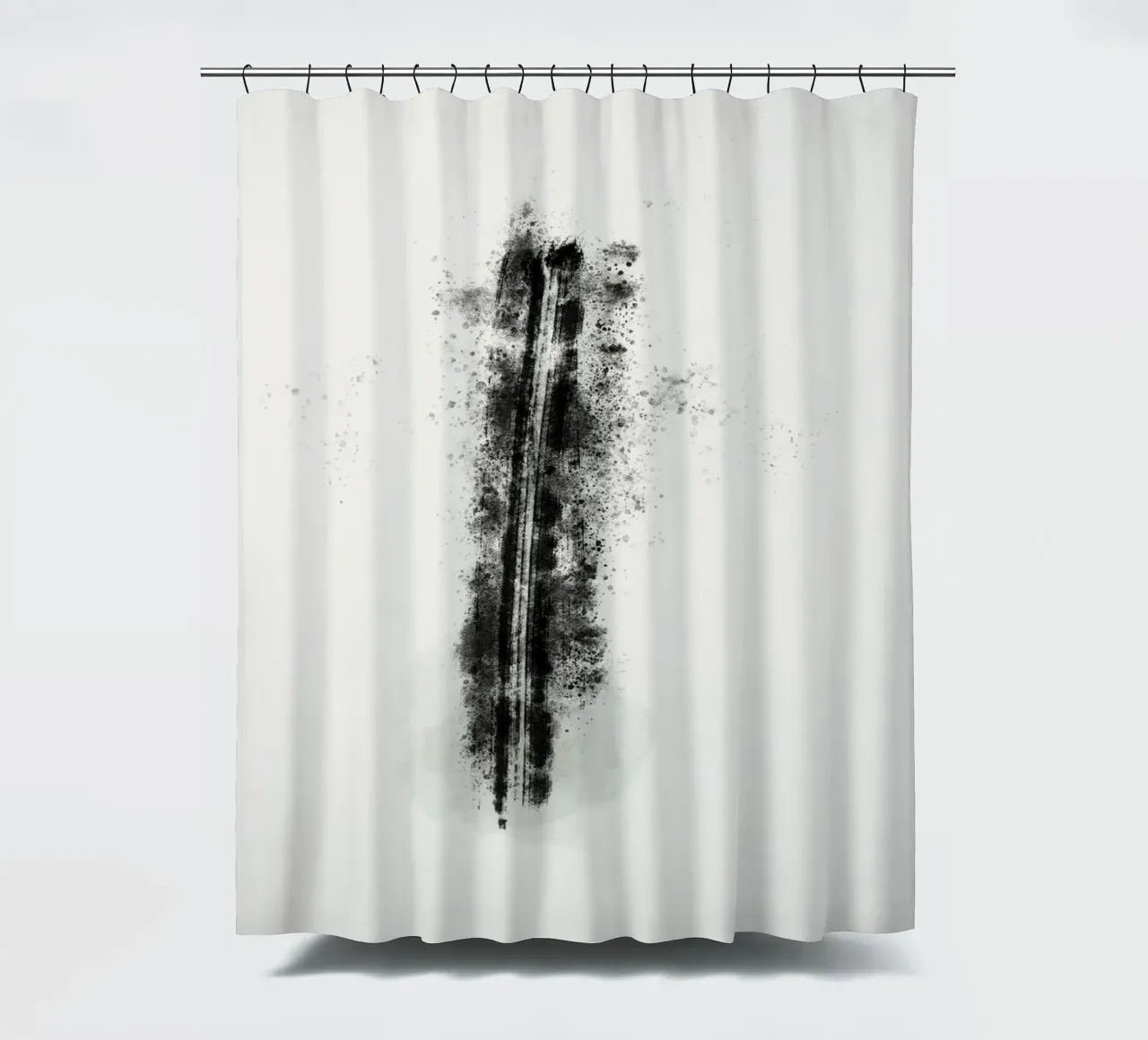 Abstract Black Lines with Paint Splatters tenda da doccia da Imaginative