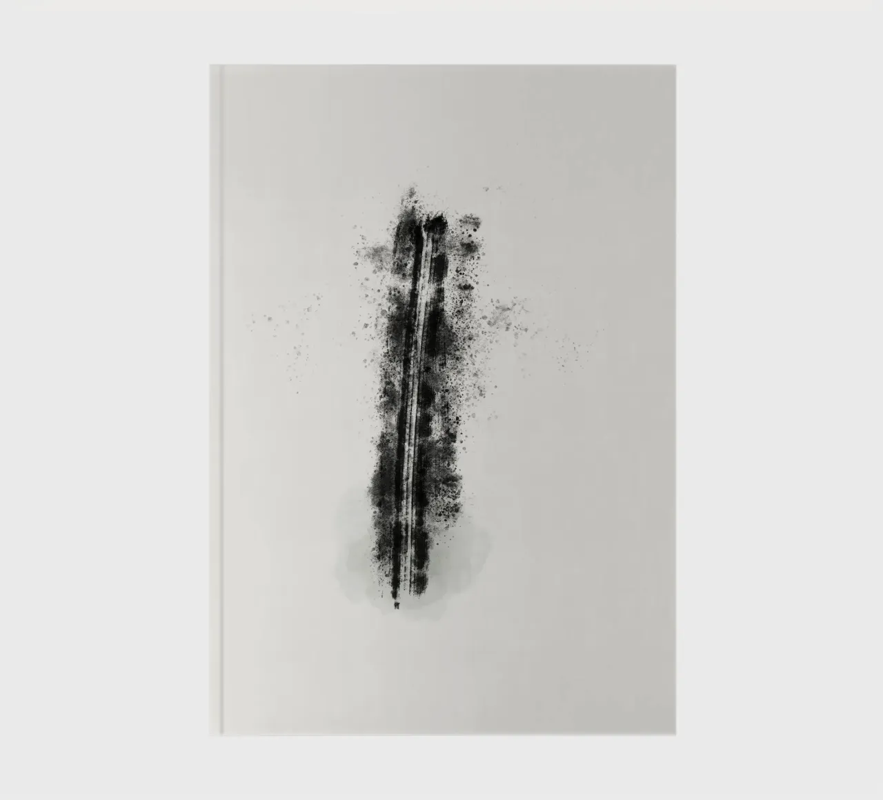Abstract Black Lines with Paint Splatters notebook by Imaginative