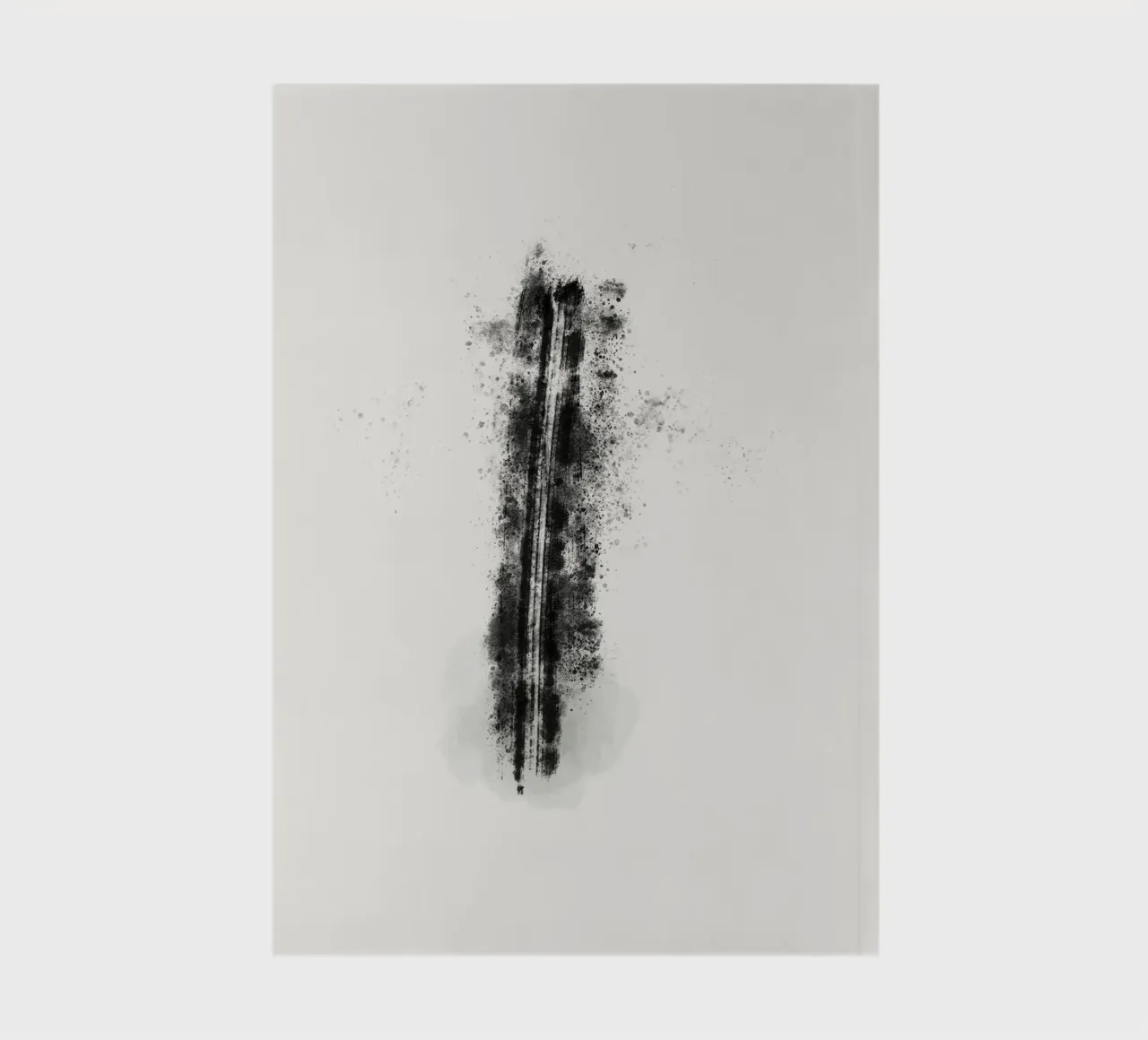 Abstract Black Lines with Paint Splatters notebook by Imaginative