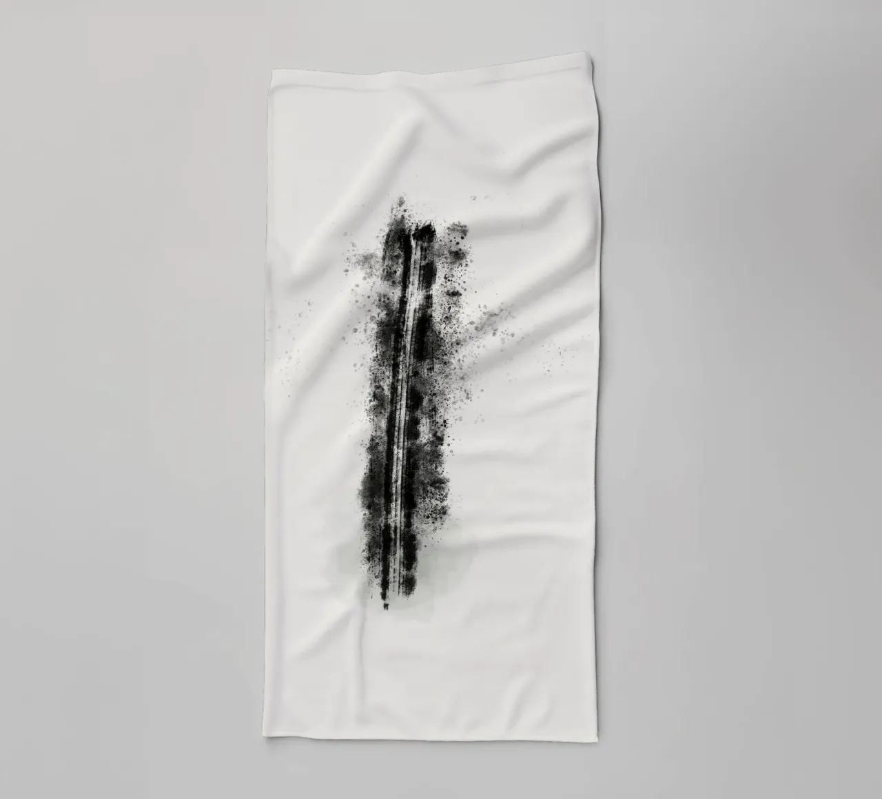 Abstract Black Lines with Paint Splatters badhanddoek van Imaginative