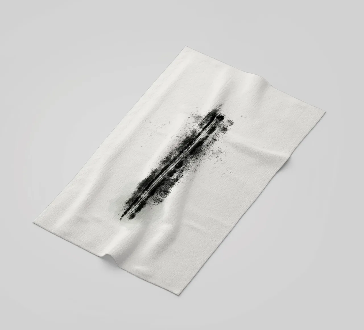 Abstract Black Lines with Paint Splatters telo mare da Imaginative