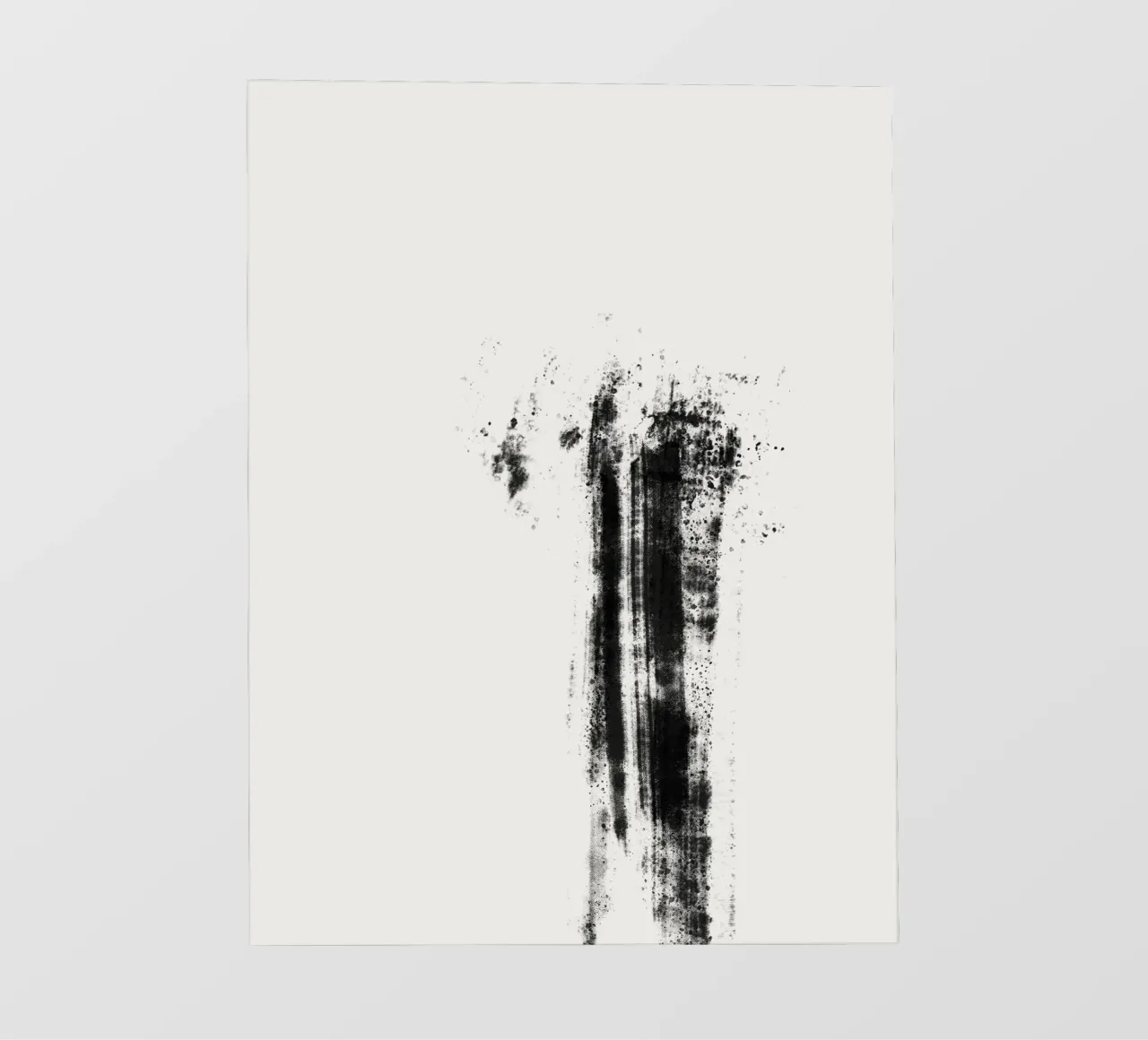 Abstract artwork with black brushstrokes and paint splatters pellicola backlit da Imaginative
