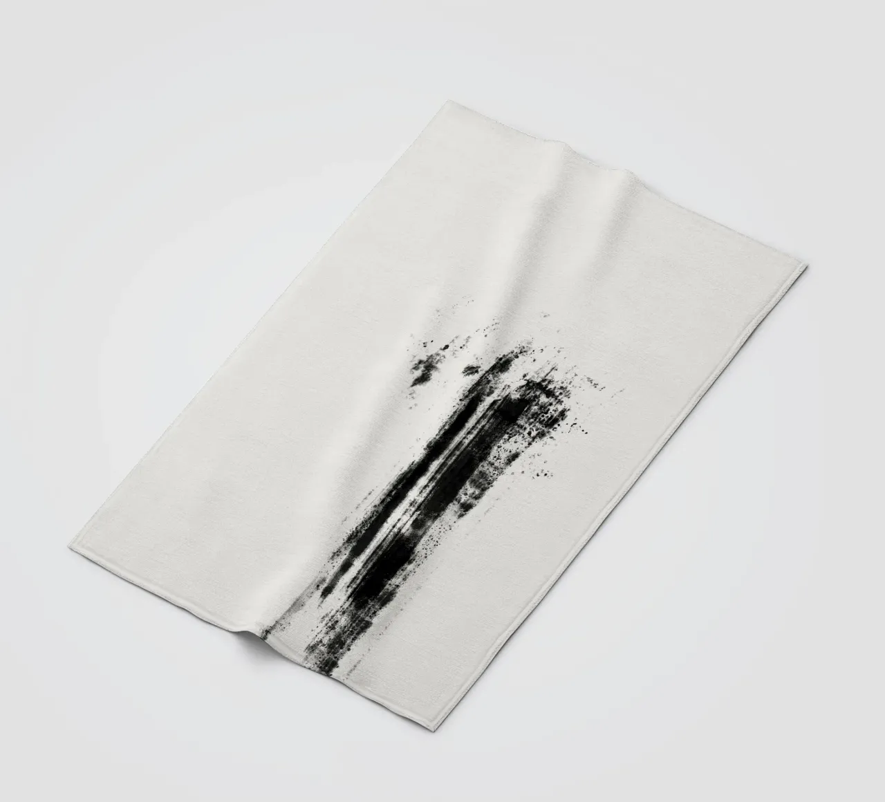 Abstract artwork with black brushstrokes and paint splatters coperta in pile da Imaginative
