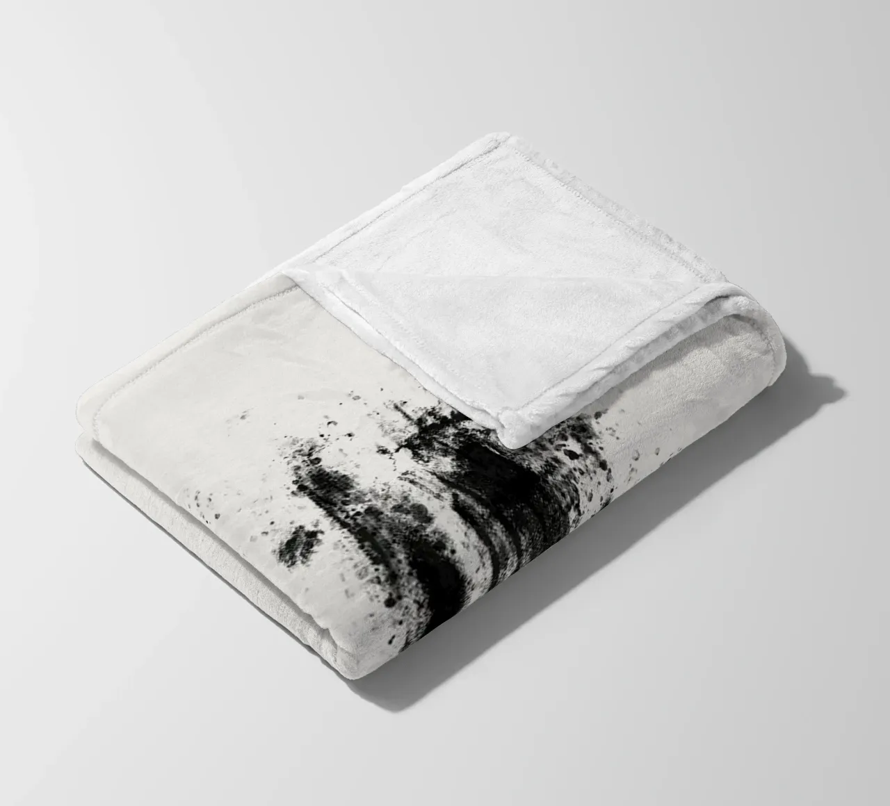 Abstract artwork with black brushstrokes and paint splatters coperta in pile da Imaginative