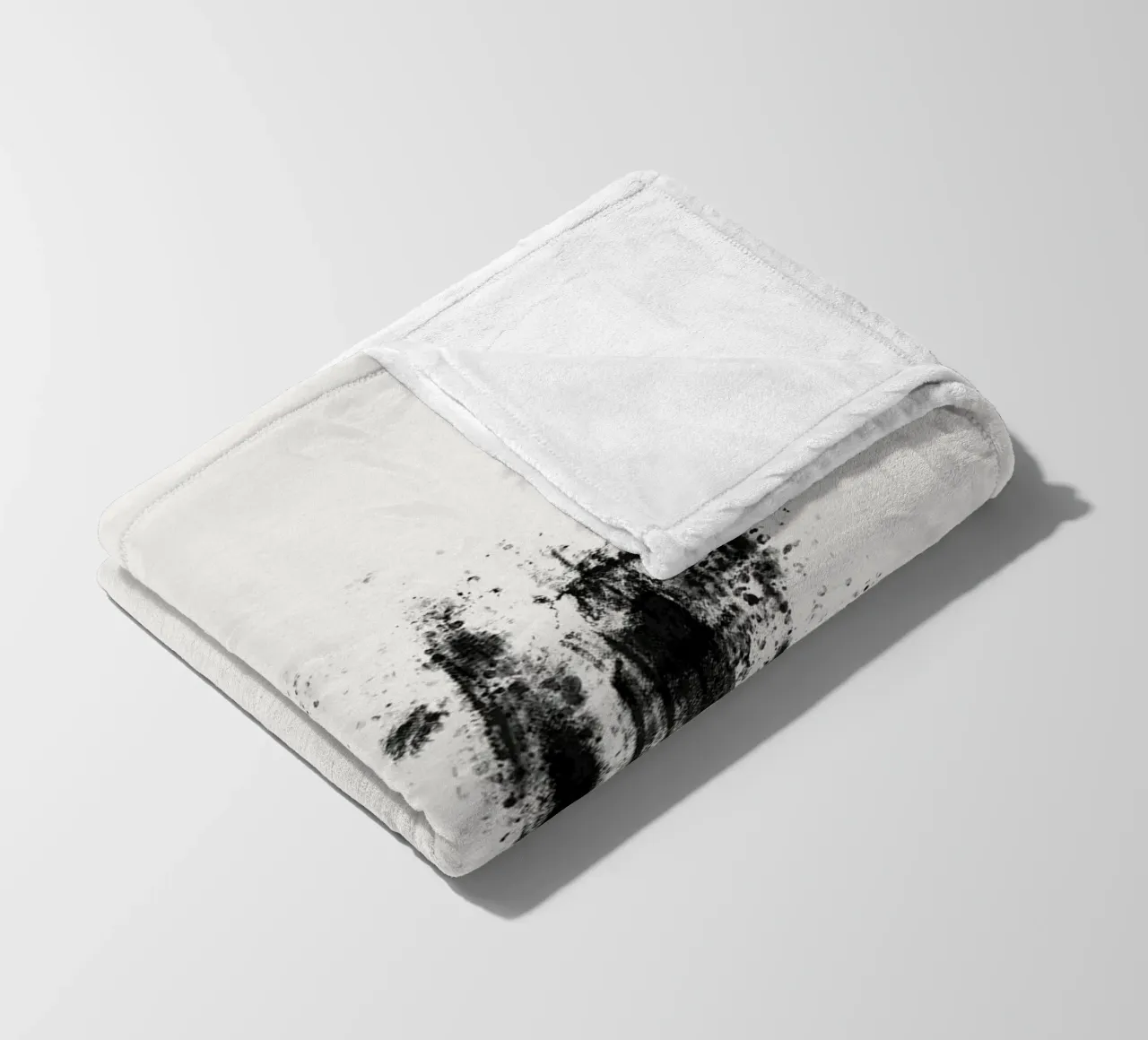 Abstract artwork with black brushstrokes and paint splatters coperta in pile da Imaginative