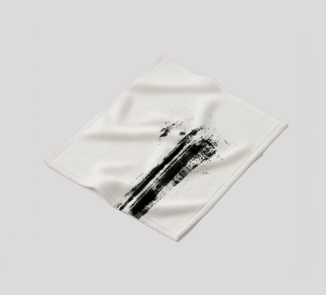 Abstract artwork with black brushstrokes and paint splatters coperta in pile da Imaginative