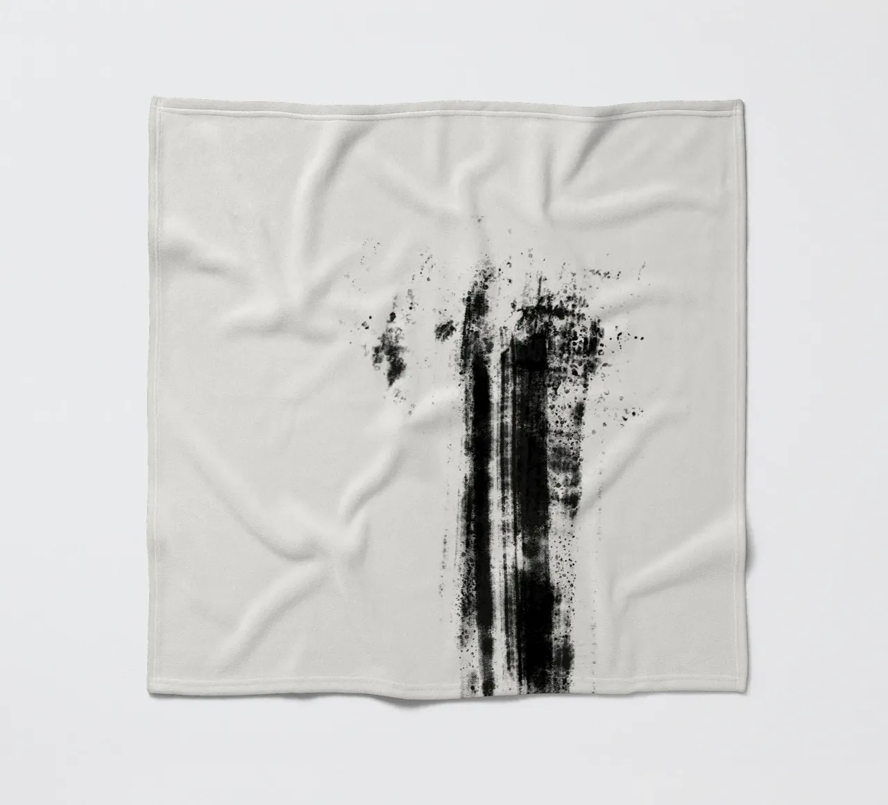 Abstract artwork with black brushstrokes and paint splatters coperta in pile da Imaginative