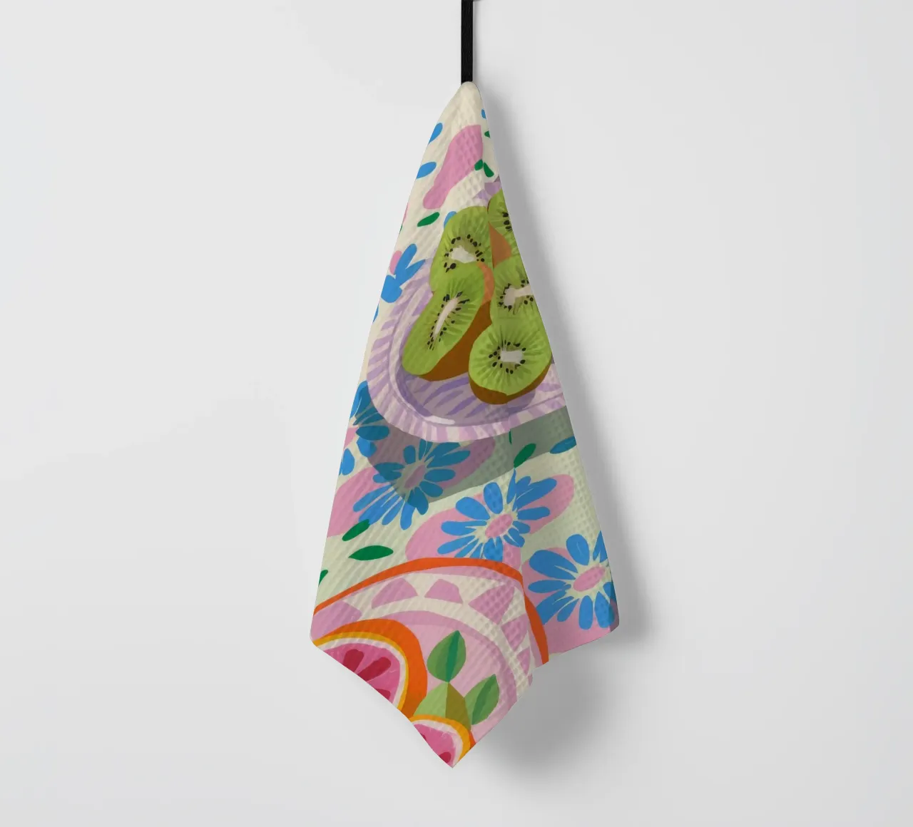 Citrus Kiwi Delight tea towel by Chroma Haven