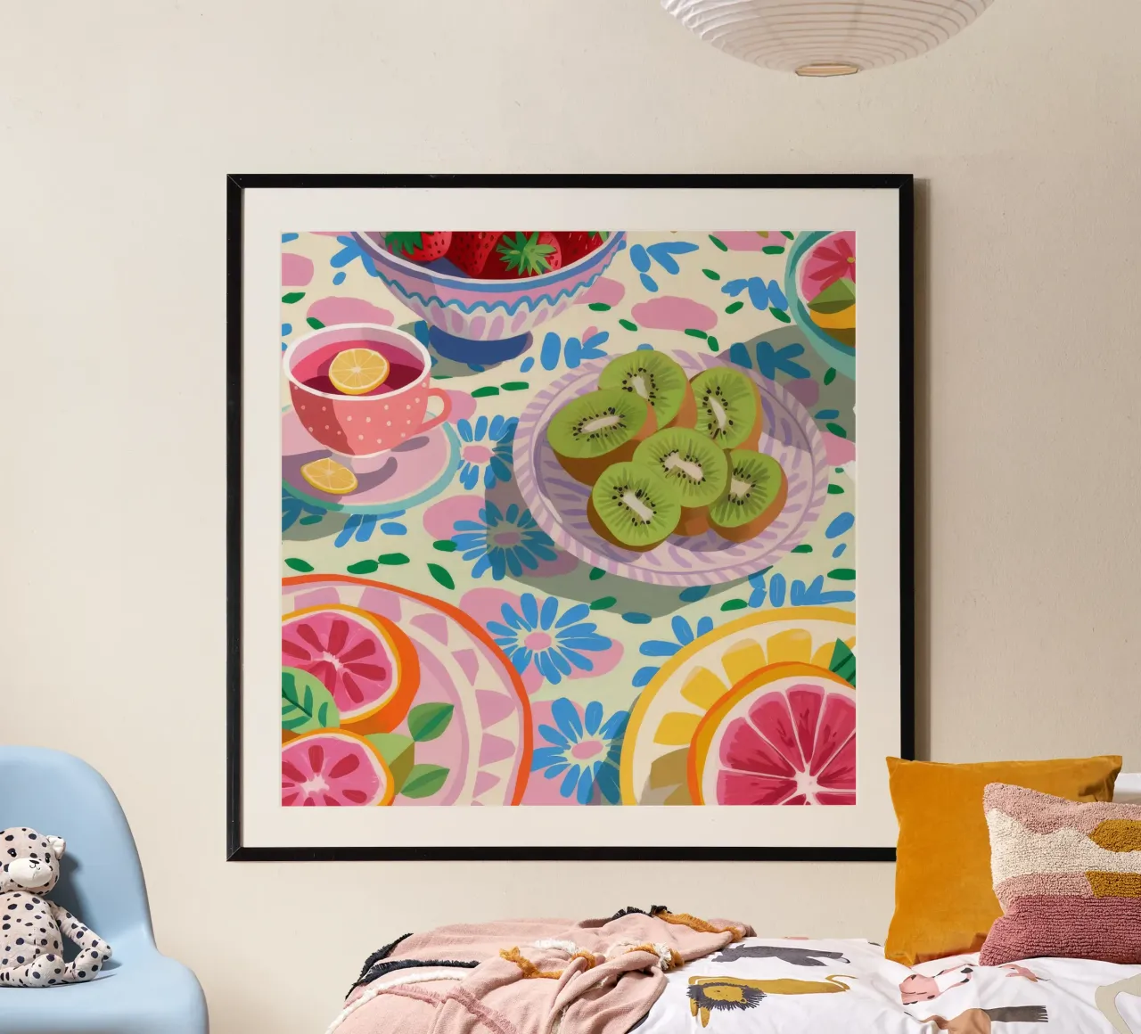 Zitrus-Kiwi-Genuss Poster von Chroma Haven