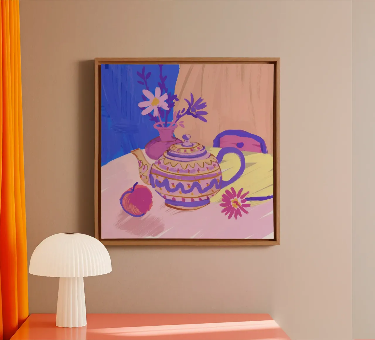 Boho Teapot Stillness canvas by Chroma Haven