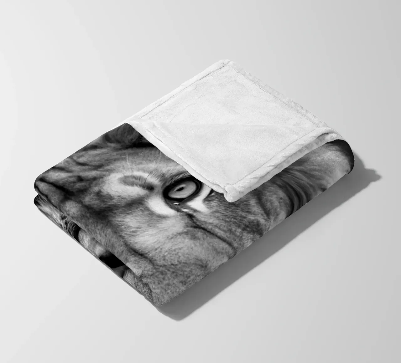 lion face black and white animal photography fleece blanket by kanayaa
