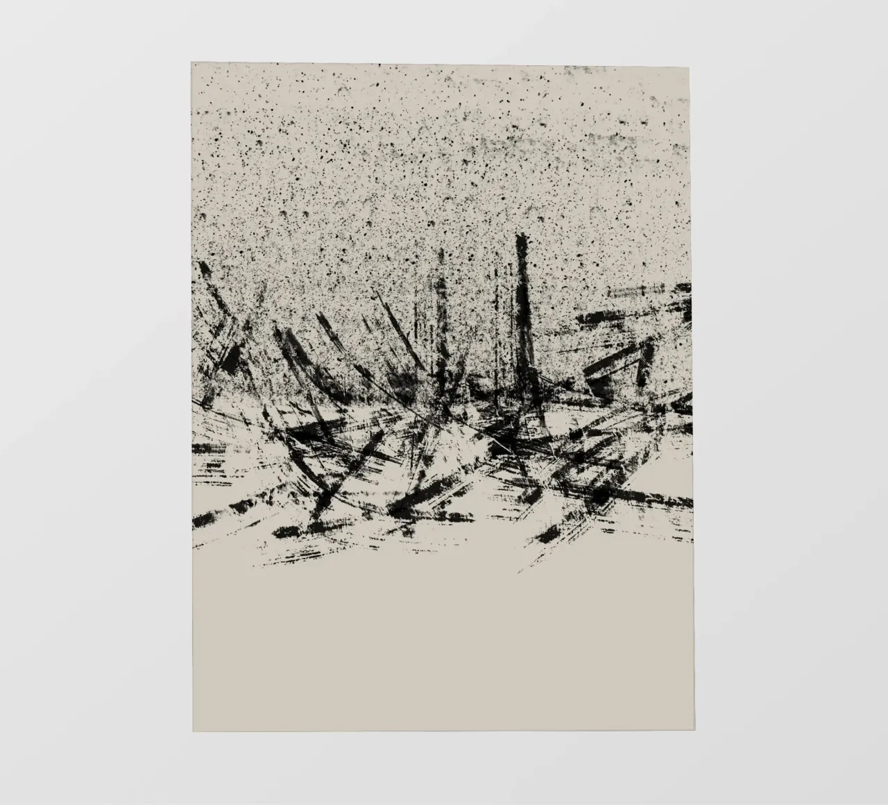 Pittura astratta con pennellate e texture nere telo in pvc da Imaginative